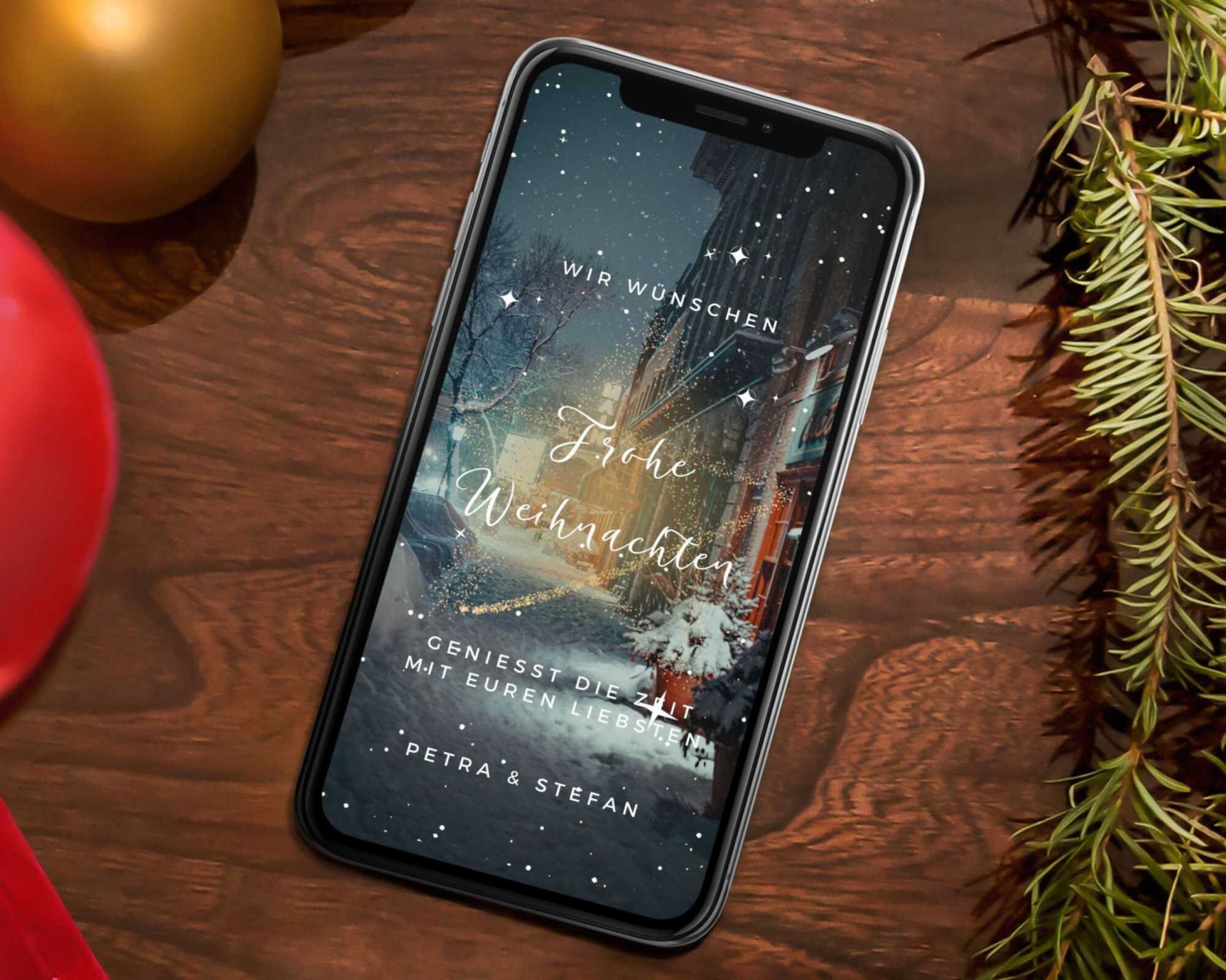 Digitale Weihnachtskarte animiert, Ecard Weihnachten, digitale
