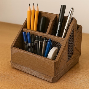 Modular Desk Organizer – 3D Printable STL Digital Download | Customizable Office Storage