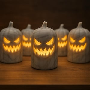 Halloween Pumpkin Tealight Holder – 3D Printable STL Digital Download | Spooky Jack O’ Lantern Decor