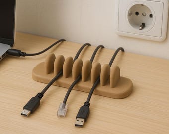 Support de serrage pour câble de bureau – Imprimable 3D en téléchargement numérique | Clip de rangement métallique pour agencement de bureau