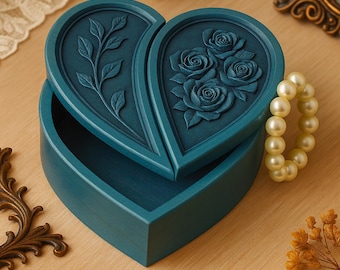Heart Shaped Jewelry Box STL – 3D Printable Gift Box with Two Compartments – Valentine’s Day & Keepsake Storage