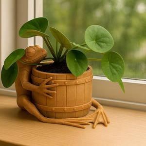 Frog Planter – 3D Printable STL Digital Download | Cute Animal Plant Pot Holder