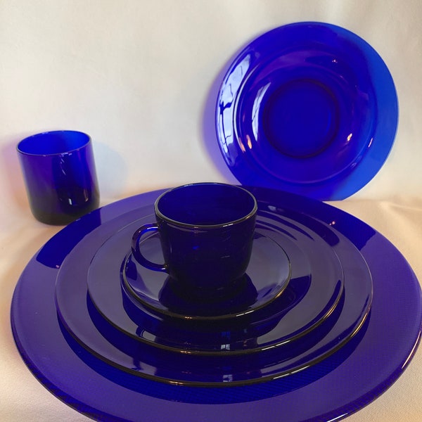 Cobalt Blue Dinnerware Sets Etsy