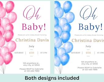 Elegant Baby Shower Invitation Set - Boy and Girl Design Included - Dual Pack Offer for Baby Showers - 2 for 1 Special for Mommy to be