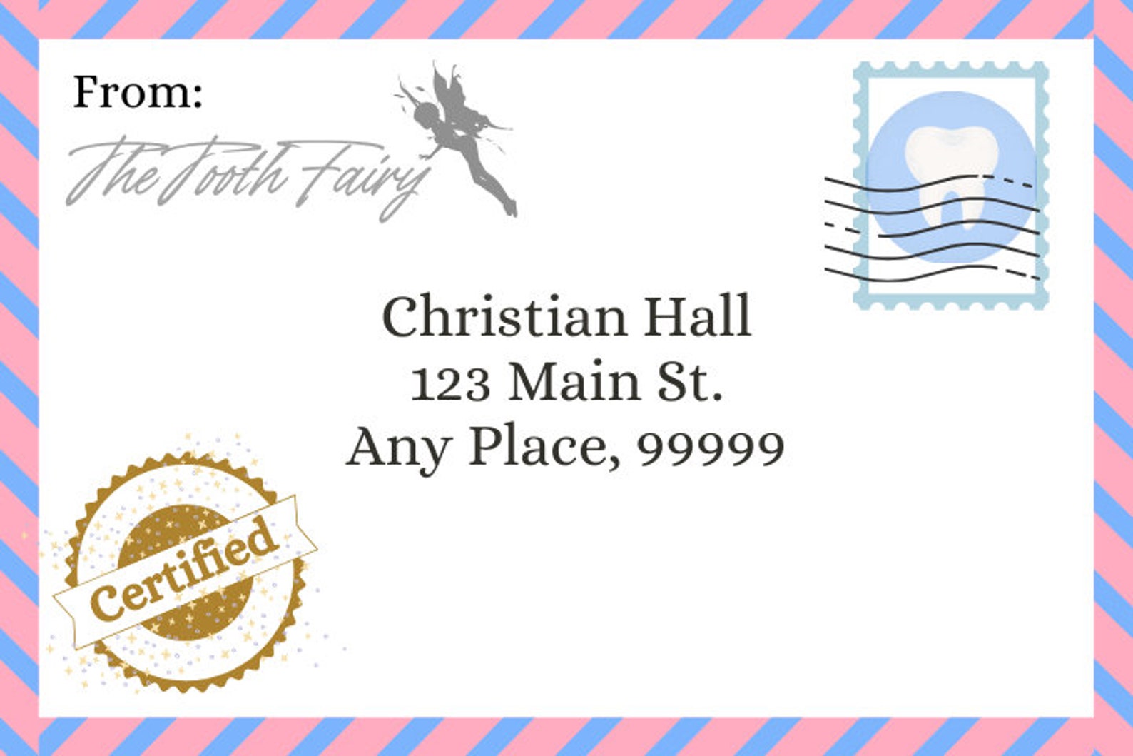 Printable Mini Tooth Fairy Set With Envelope for Boy or Girl Tooth ...