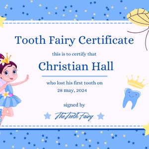 Printable Mini Tooth Fairy Set With Envelope for Boy or Girl - Tooth ...