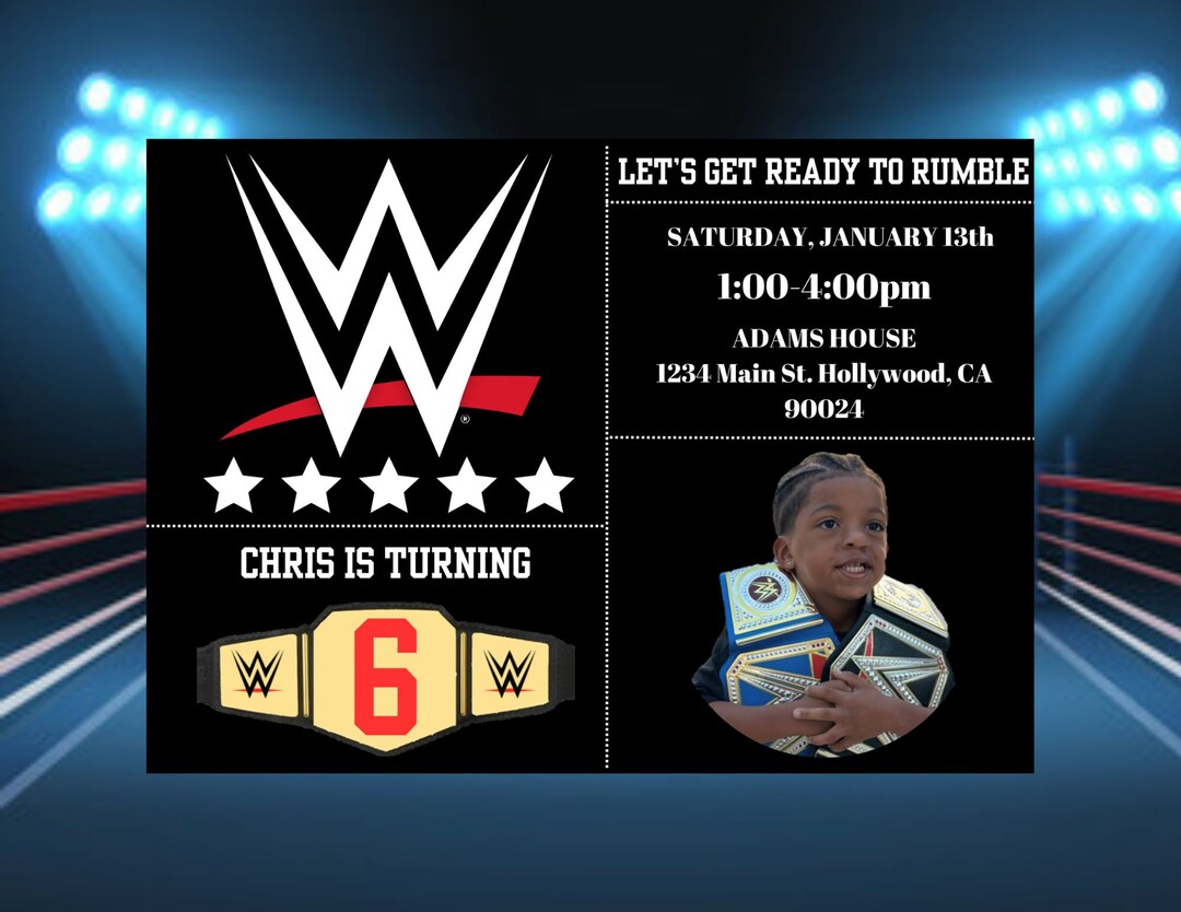 WWE Smackdown Birthday Invite Thank You Card Included Personalized ...