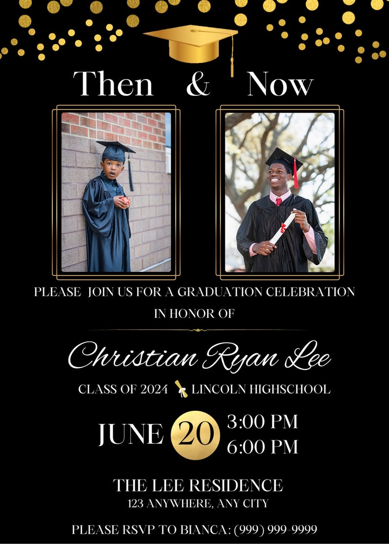 Class of 2024 Graduation Party Digital Invite Personalized Invitation