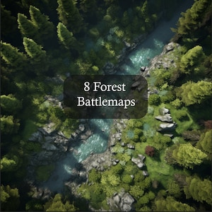 Paquete DnD Forest Battlemaps v1, 8 mapas de batalla D&D, mapas de batalla de mazmorras y dragones, mapa de batalla Roll20, Fantasy Grounds, Foundry VTT