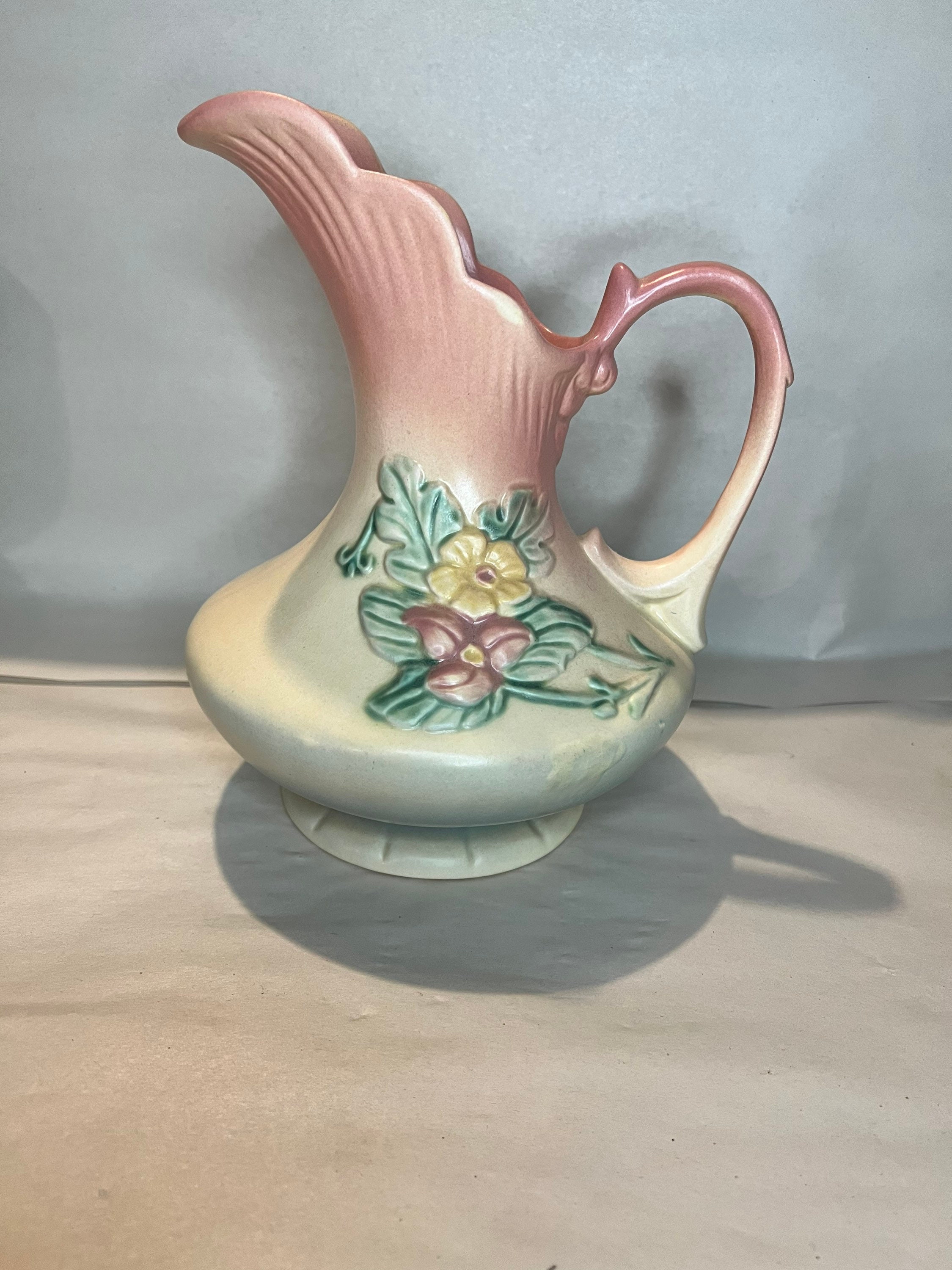 ヴィンテージ 1940年代 ハルアート 水差し 陶器 大型花瓶 野花 W ヴィンテージ 1940年代 ハルアート 水差し 陶器 大型花瓶 野花 W