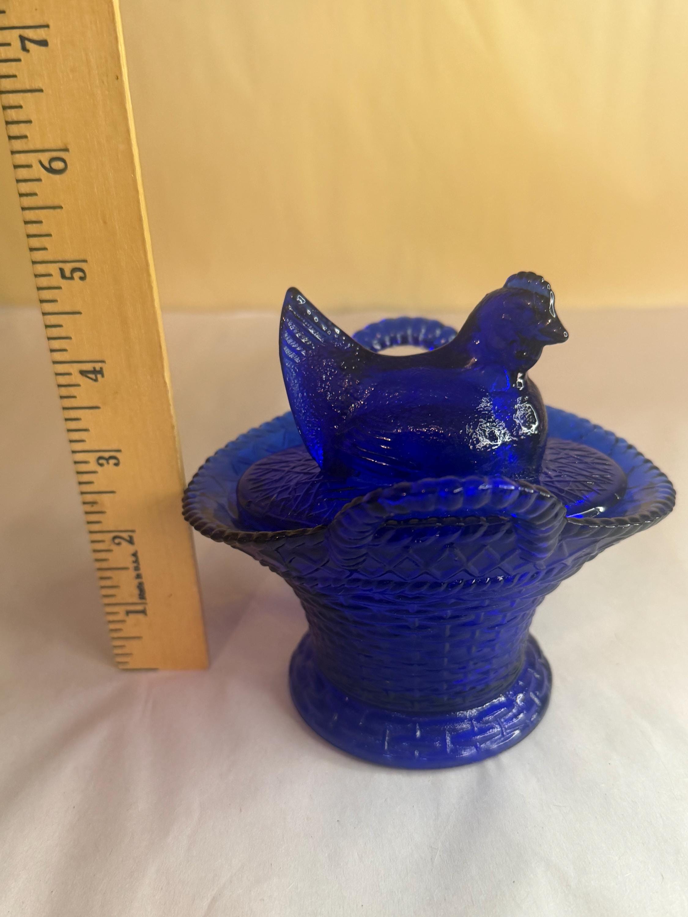 Westmorland Cobalt Blue Hen on Basket - Etsy