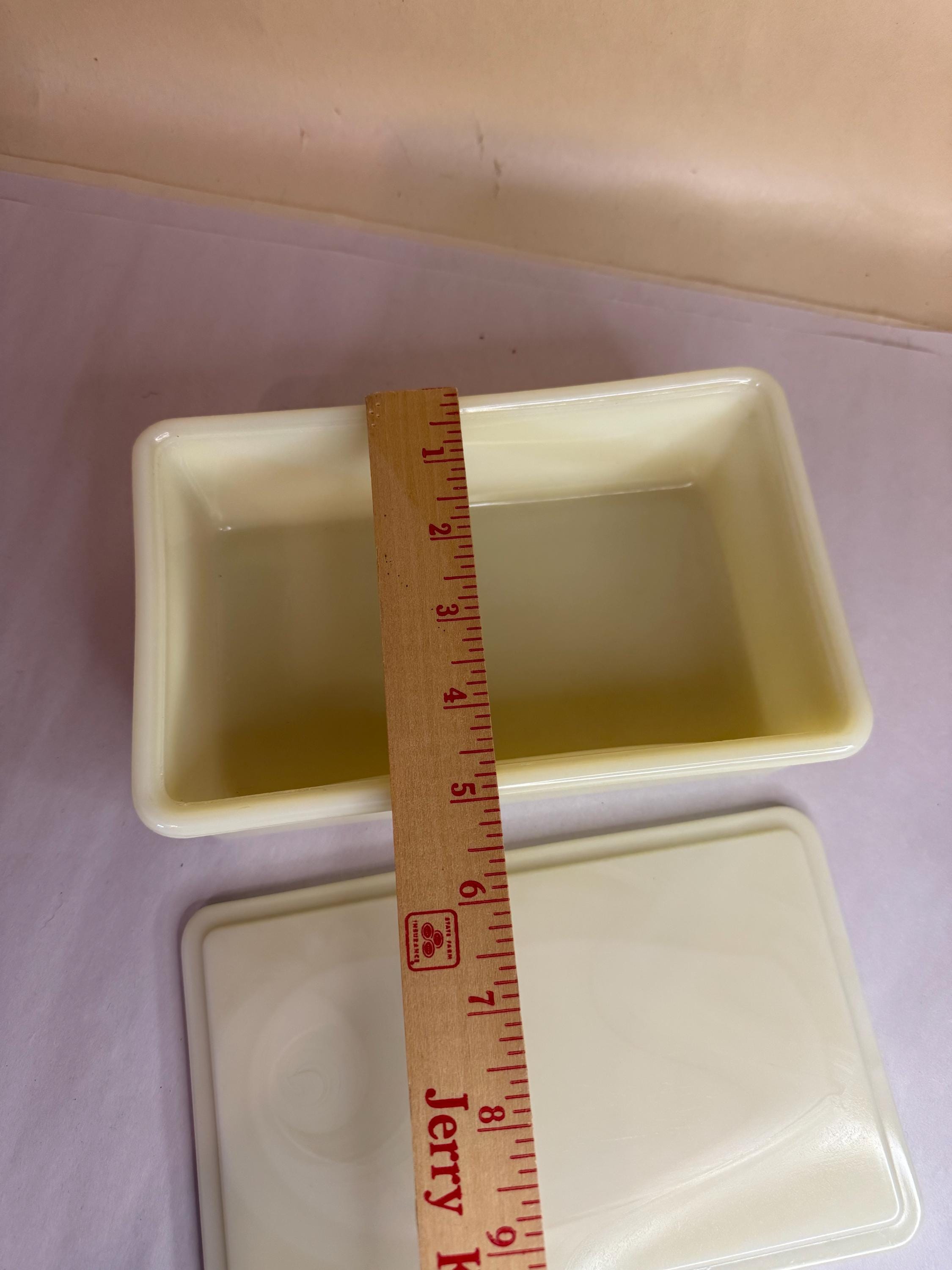 Custard Case Rectangular Vintage Mckee Uranium Vaseline Custard Rectangular Refrigerator Dish - Etsy