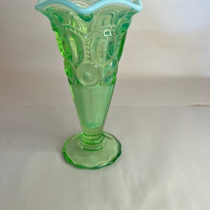 LE Smith Moon and Star Mint Opalescent Bud Vase