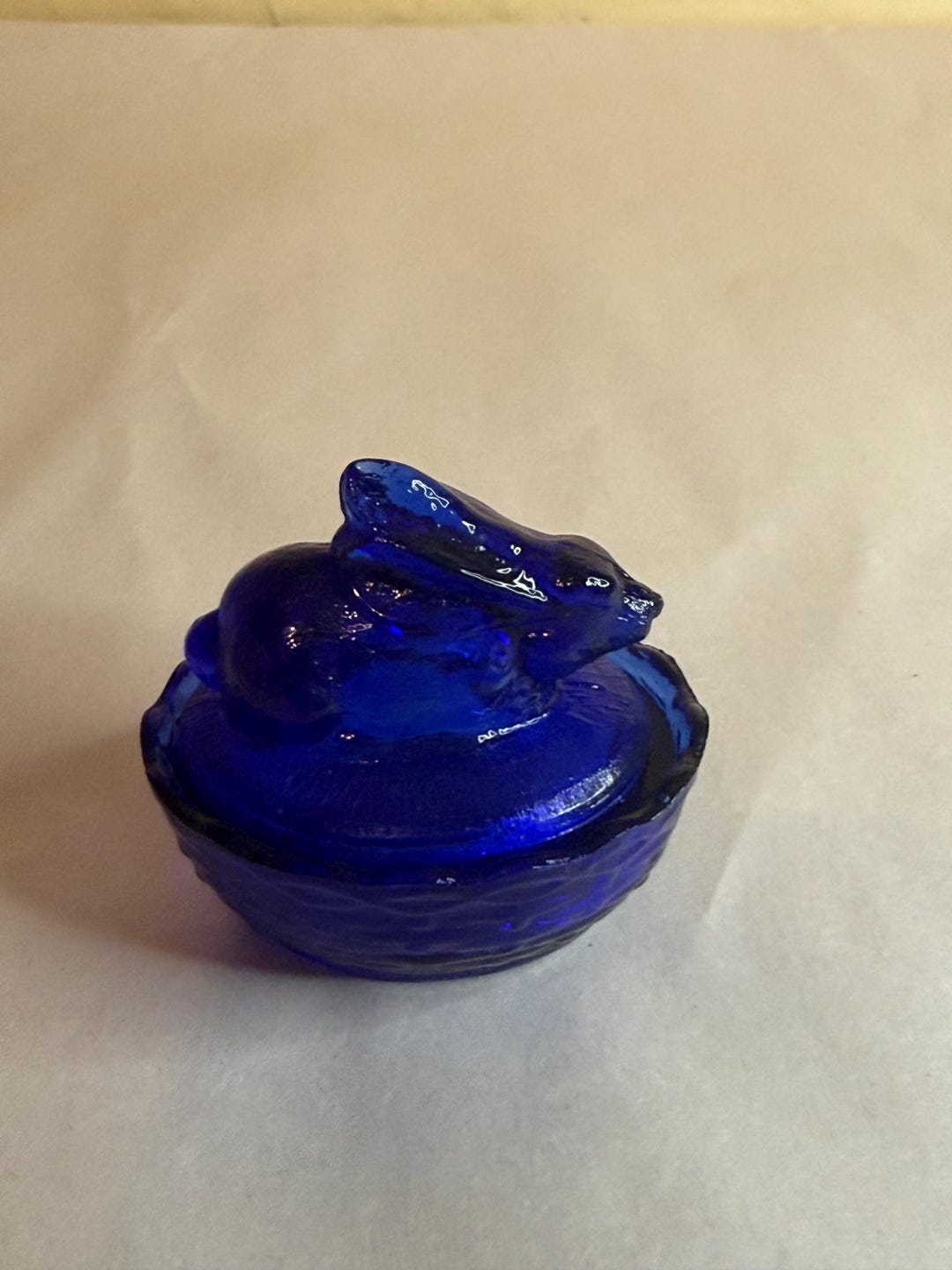 Summit Cobalt Mini Rabbit Bunny on Nest Salt Cellar - Etsy