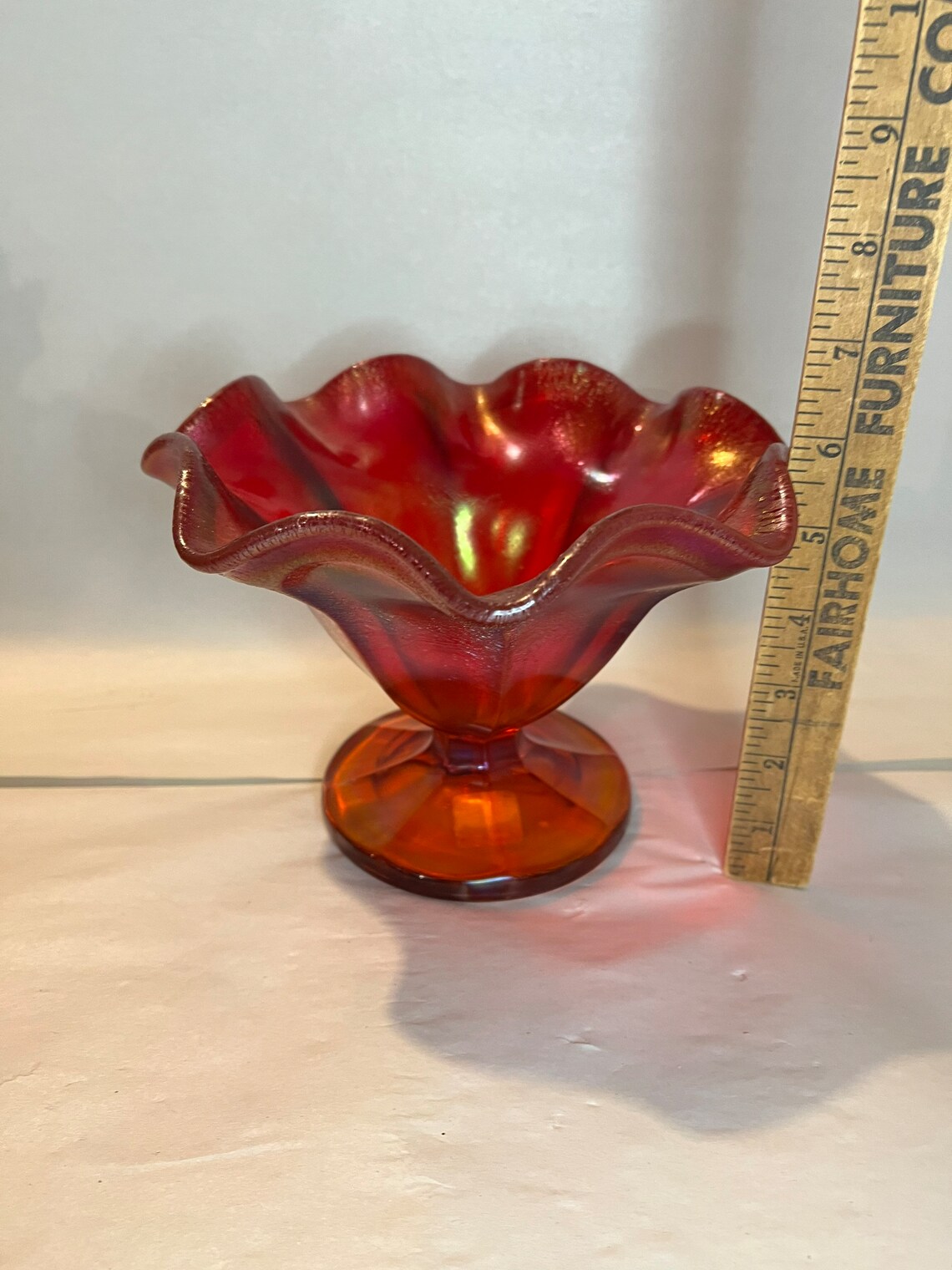 Fenton Ruby Red Bowl Ruffle Fenton Ruby Ruffled Vase Bowl - Etsy
