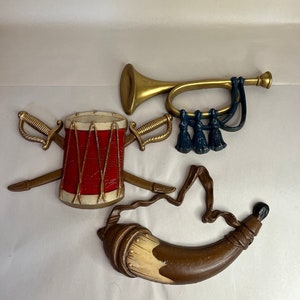 Vintage Sexton Set of 3 Cast Iron Wall Hangings Revolutionary Set
