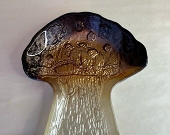 Mushroom Art Glass Trinket Dish