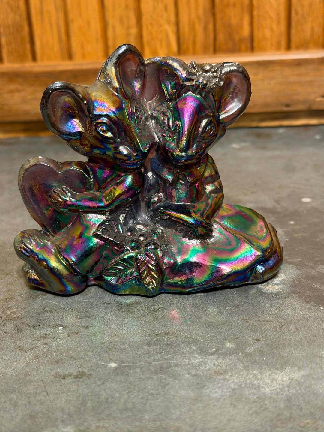 Pee Gee Glass Imperial Glass Amethyst Carnival Mouse Lovers Small