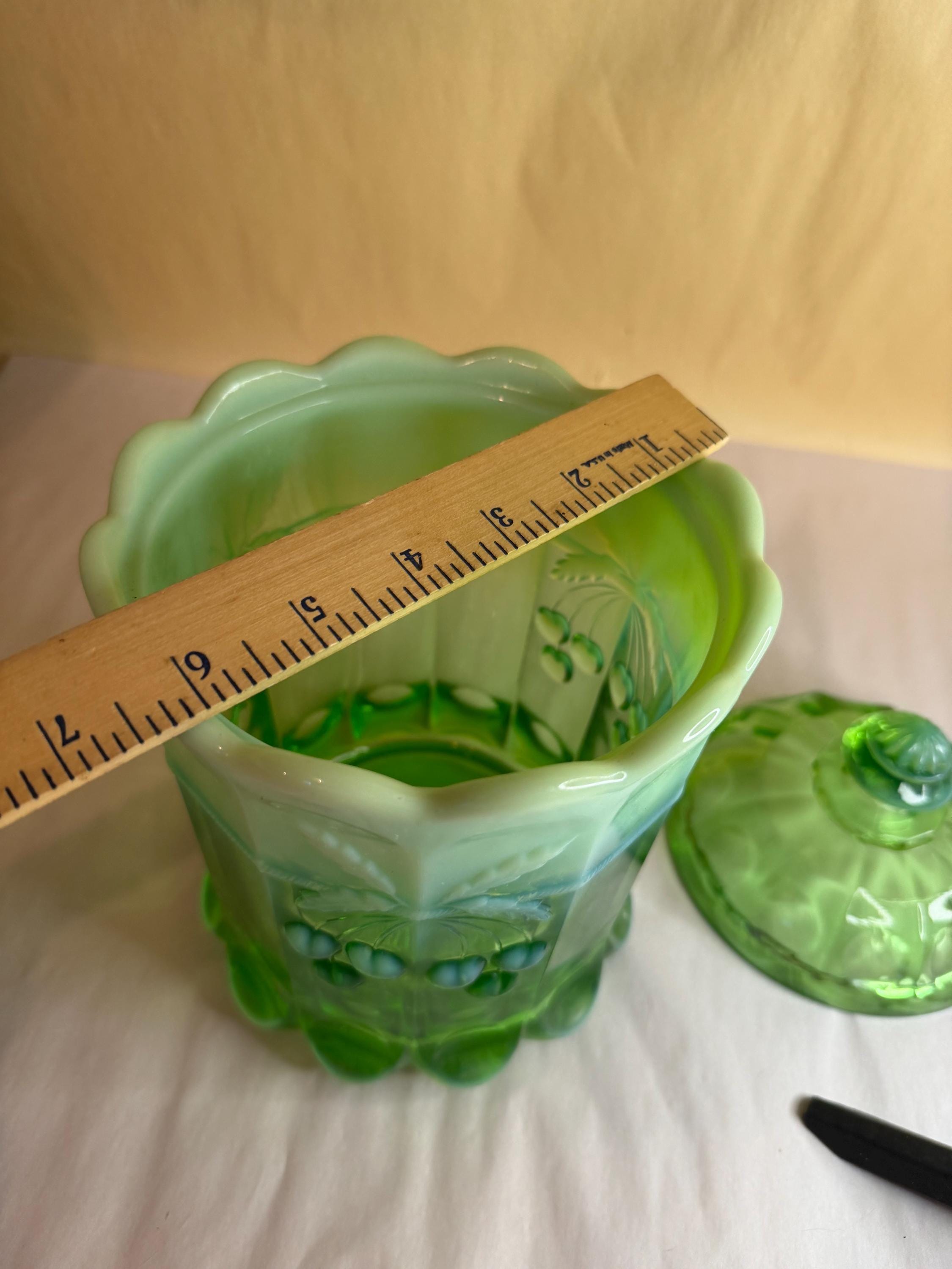 Mosser Glass Tobacco or Cookie Jar in the Cherry Thumbprint