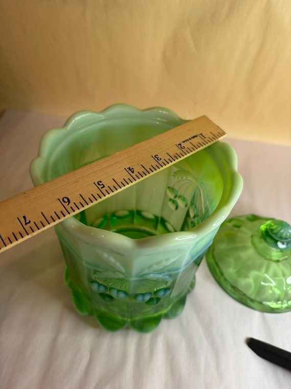 Mosser Glass Tobacco or Cookie Jar in the Cherry Thumbprint
