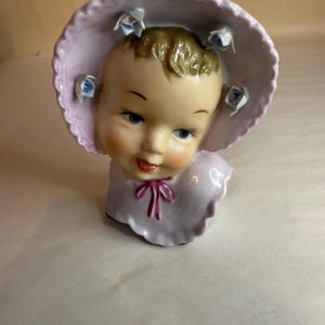 Vintage Ucagco Lavender Baby Head Vase Planter