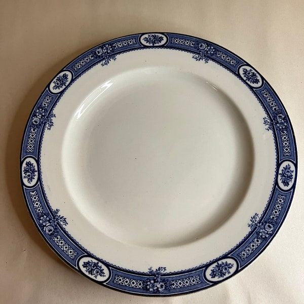 Vintage Furnivals Blue Transferware Worcester China Dinner Plate