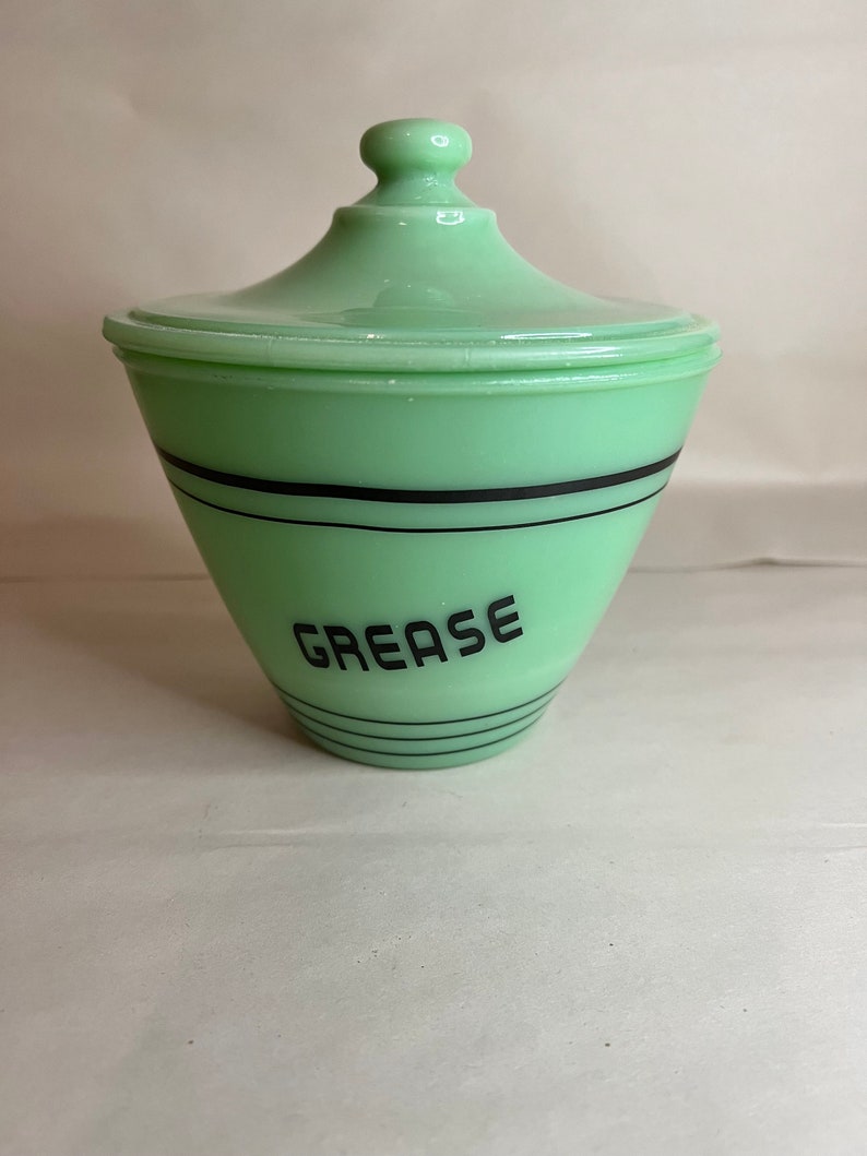 Jadeite Grease Jar Etsy