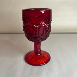L.G. Wright Moon and Star Ruby Wine Cordial Glass