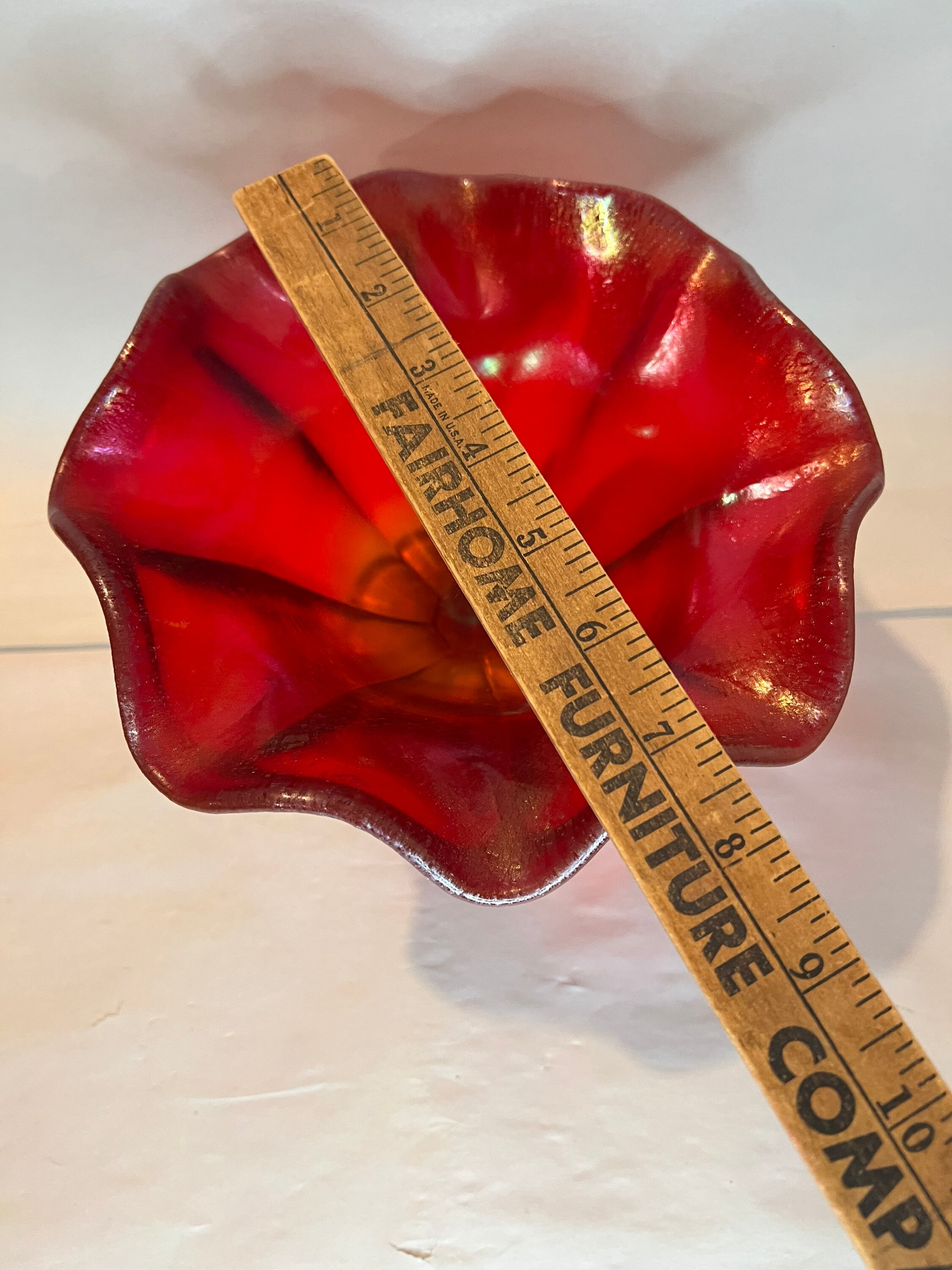 Fenton Ruby Red Bowl Ruffle Fenton Ruby Ruffled Vase Bowl - Etsy