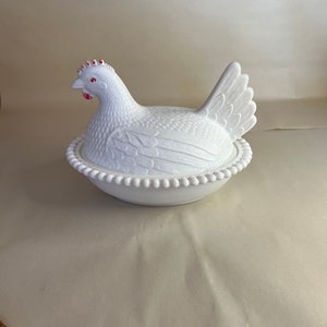 Westmoreland Milk Glass Hen on Nest