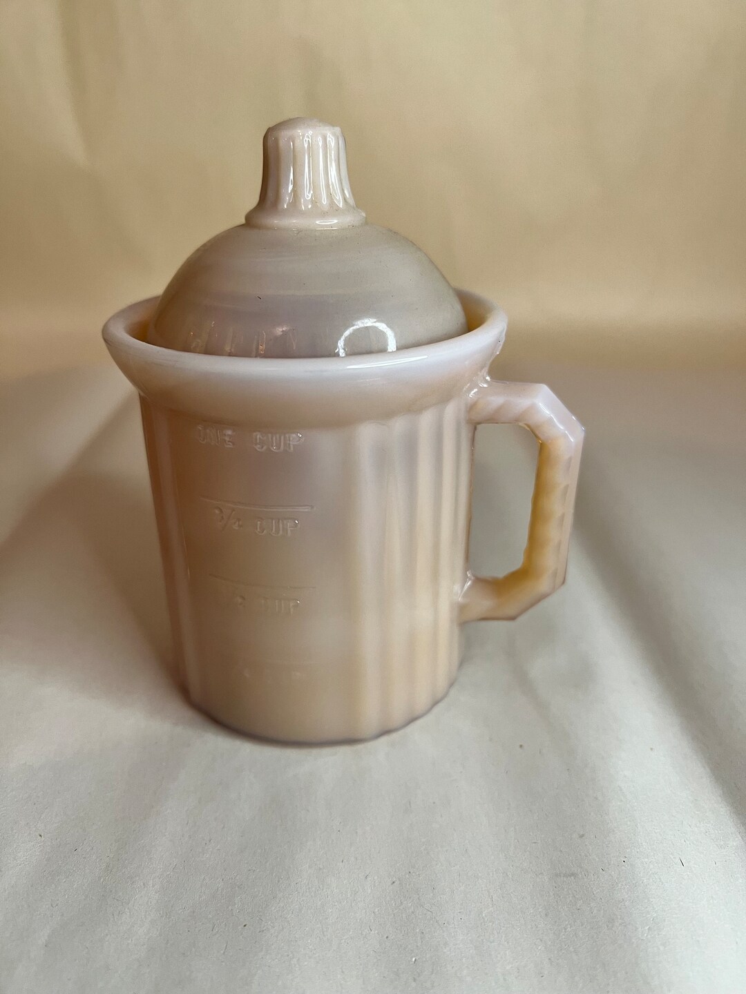 Pink Milk Glass Measuring Cup W Lid - Etsy