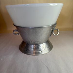 Vintage FireKing Mid Century Ice Bucket Set