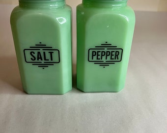 Hazel Atlas Jadeite Salt and Pepper Shakers