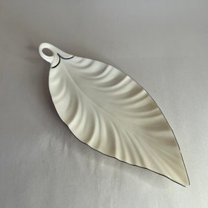 Vintage Lenox Leaf Nut Dish Ivory with Gold Trim