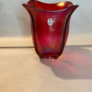 Fenton Ruby Red Carnival Stretch Vase