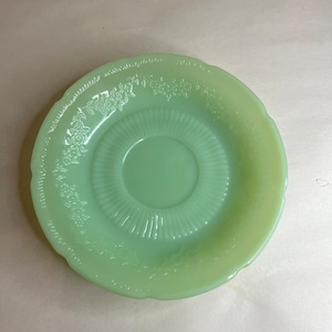 Vintage FireKing Jadeite Alice Pattern Saucer