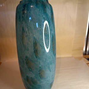 Fabulous Murano Art Glass Aqua Blue Tall Vase