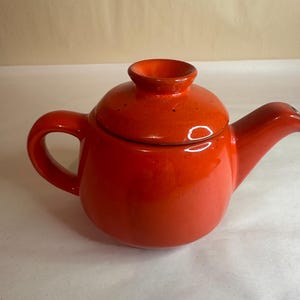 Vintage Frankoma Pottery Orange Teapot