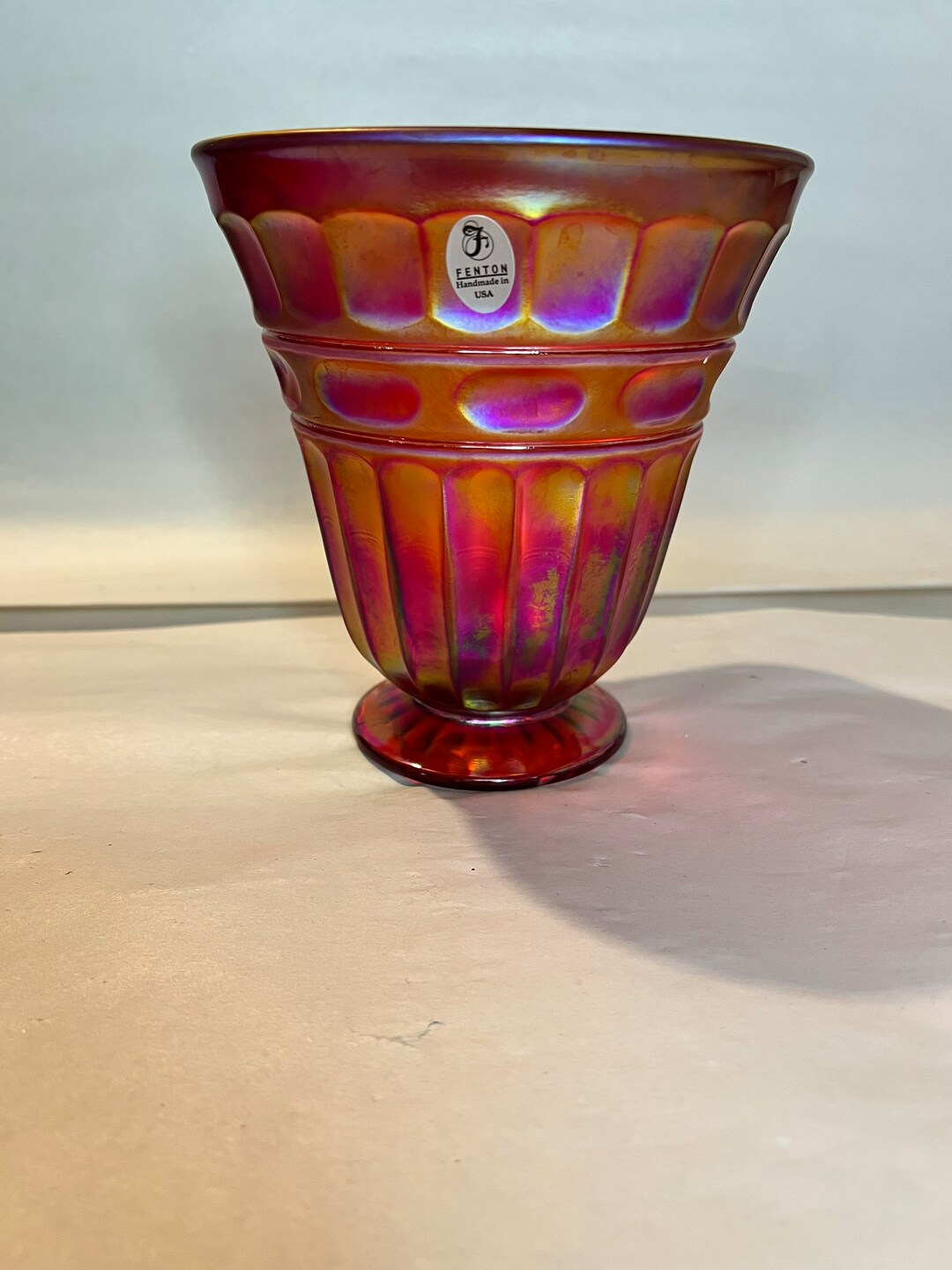 フェントン ルビー サテン 虹色花瓶 - Etsy 日本