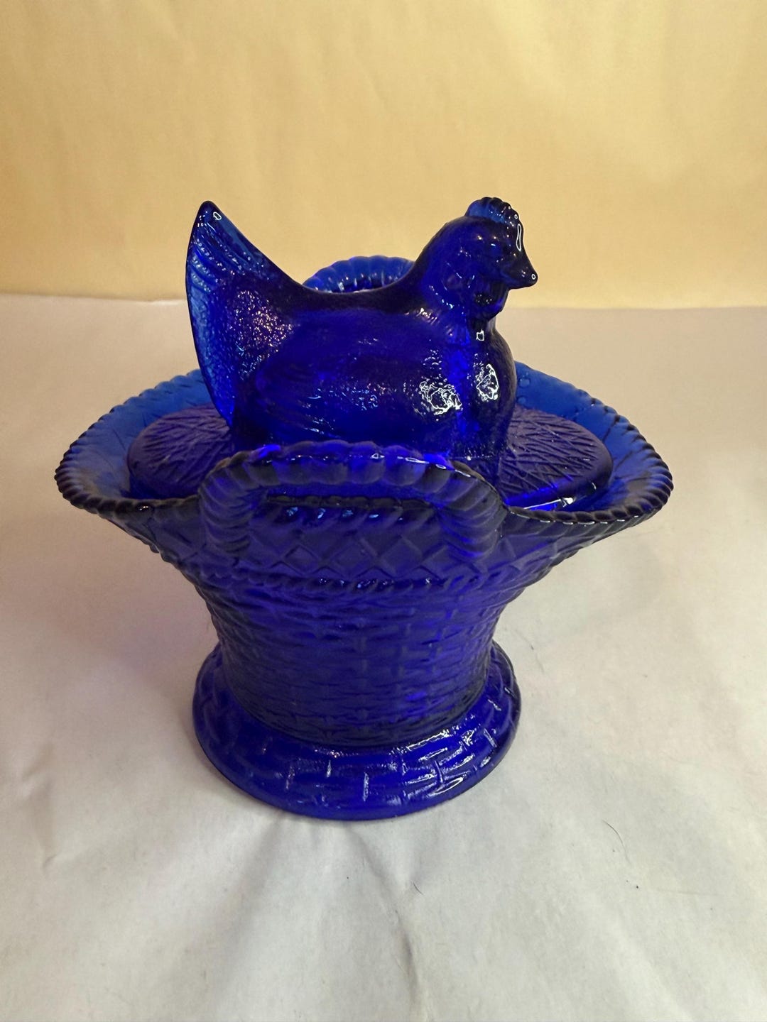 Westmorland Cobalt Blue Hen on Basket - Etsy