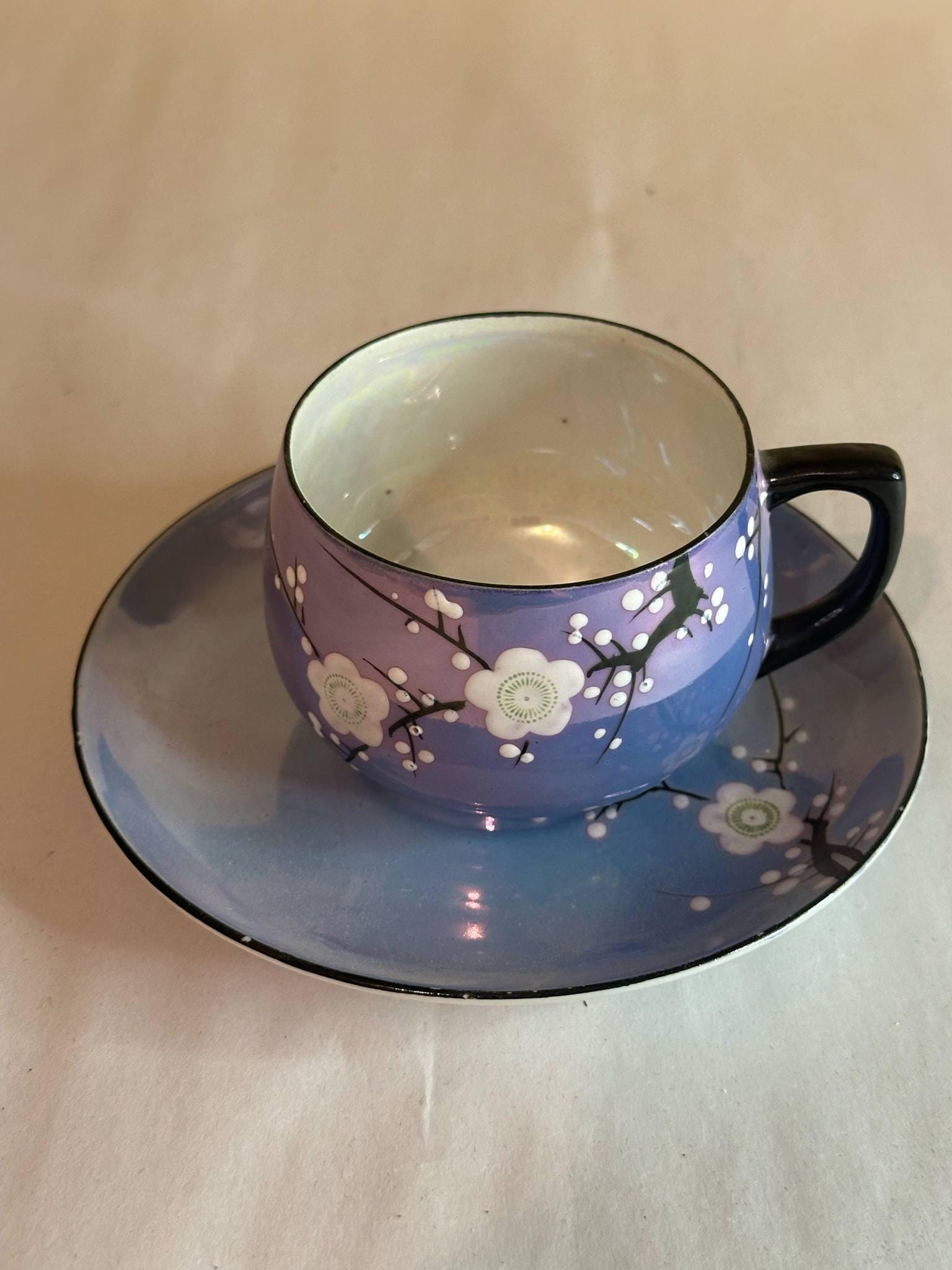 ストーンウェア　MARACANDA JAPAN　ビンテージ Vintage Lustreware Cup & Saucer Chikaramachi Dogwood Japan