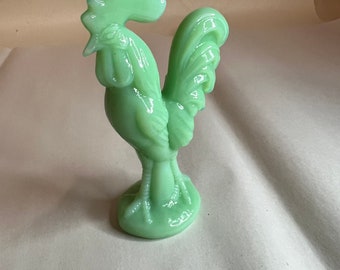 Jadeite Depression Style Glass Nesting Chicken Hen on Nest Candy