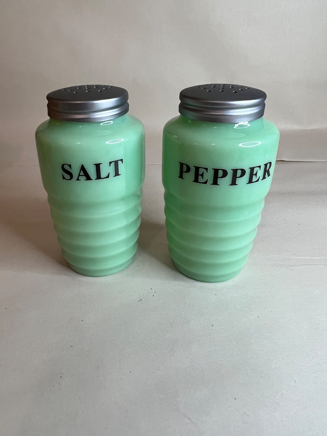 Jadeite Salt and Pepper Shaker Set Etsy