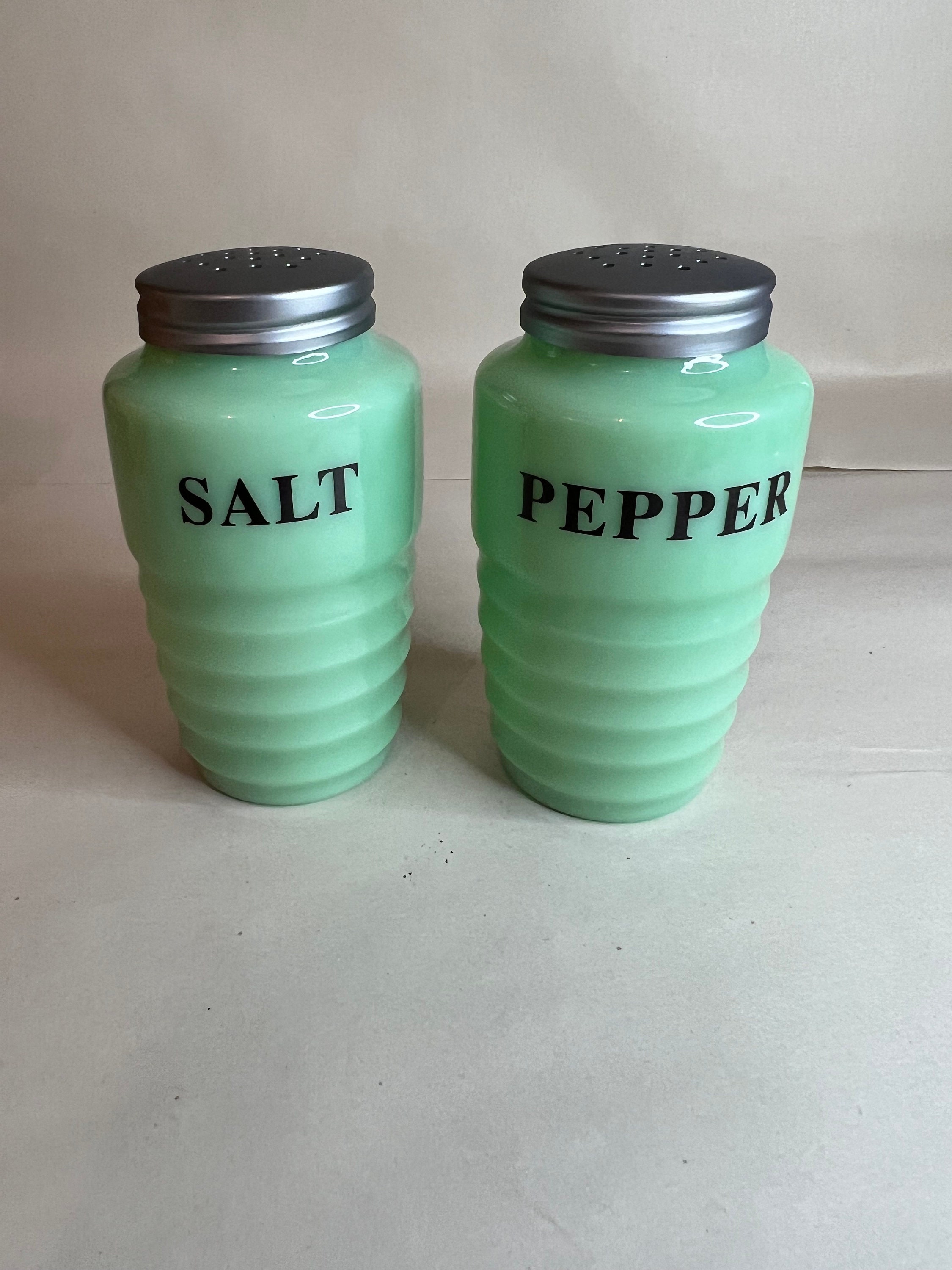 Jadeite Salt and Pepper Shaker Set - Etsy Canada