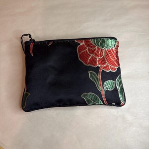 Bolso de noche vintage con diseño floral, pequeño clutch, color negro
