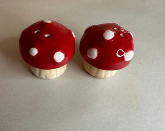 Ceramic Mushroom Salt and Pepper Shakers