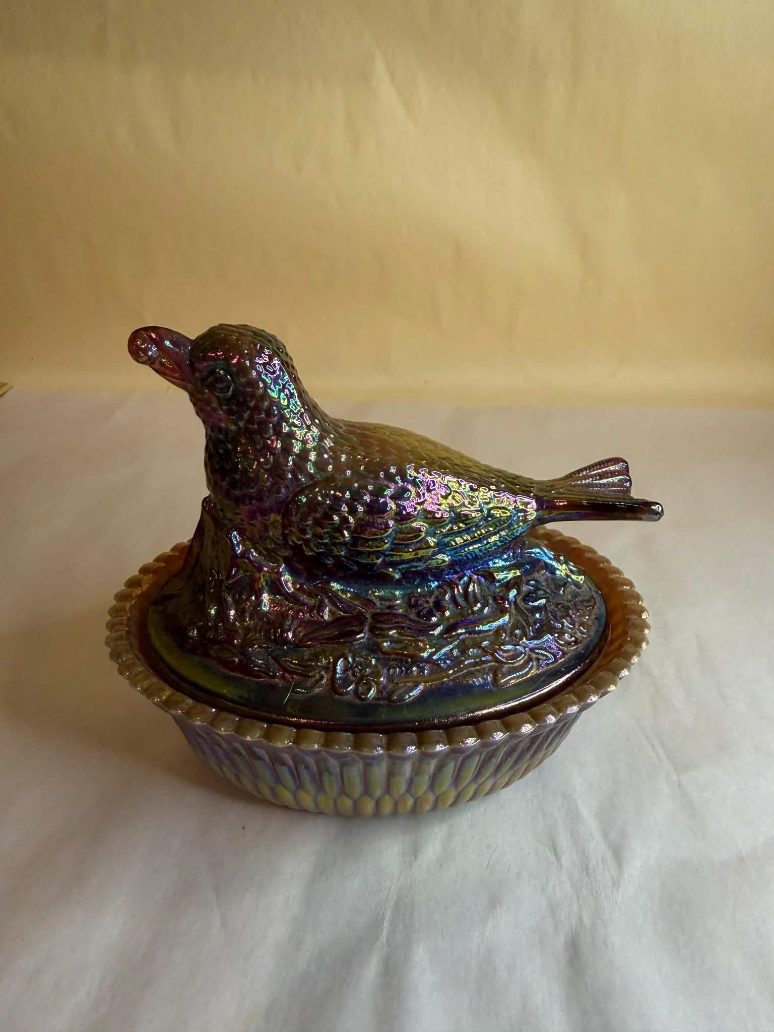 Glass Robin on Nest - Etsy
