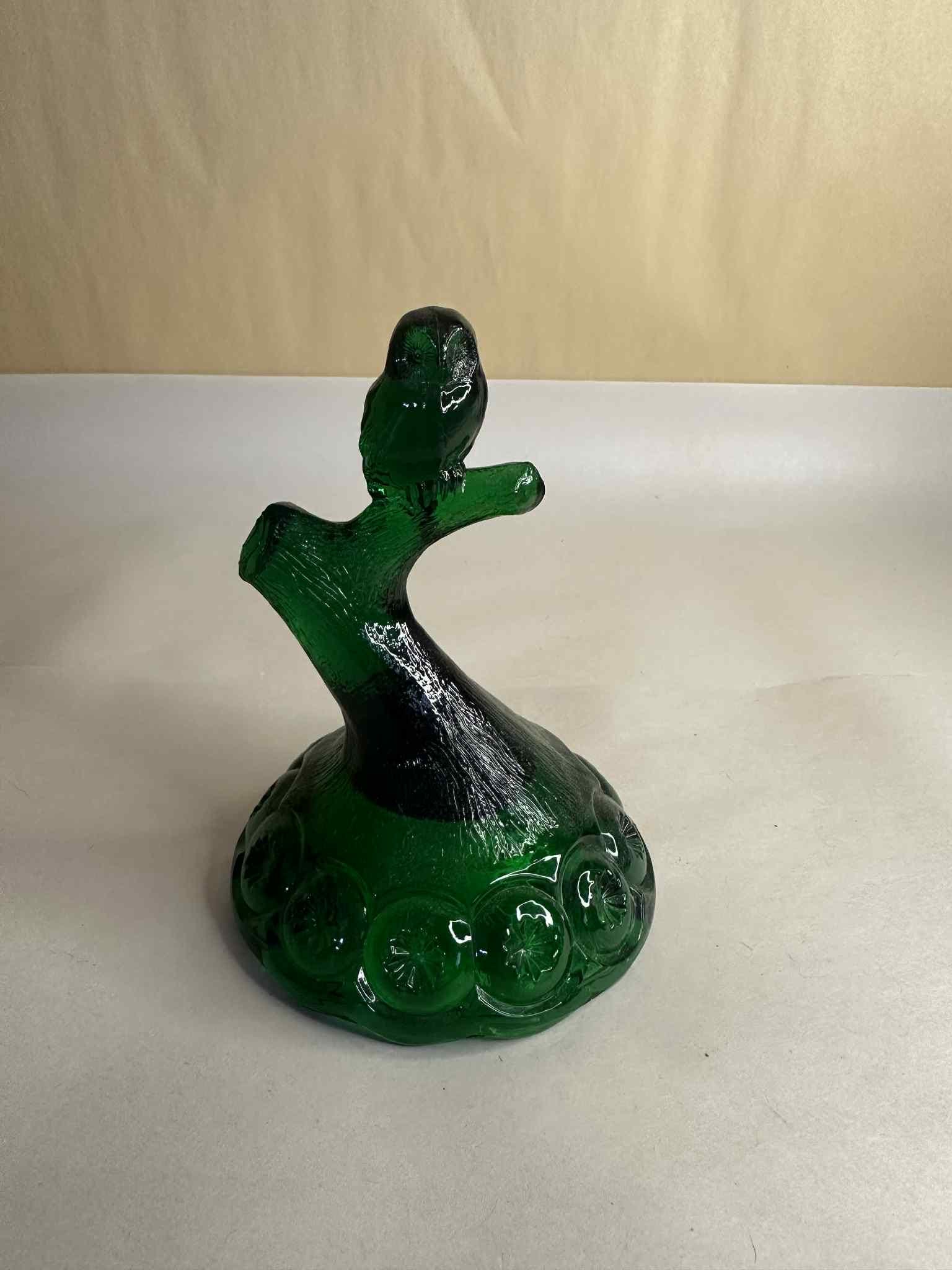 Moon and Star Emerald Green Owl Ring Tree