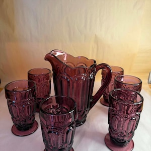 Moon and Star Amethyst Pitcher Set