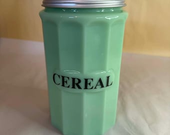 Boîte de céréales en jadéite avec couvercle